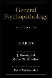 Cover of General psychopathology by Karl Jaspers