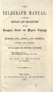 Front cover of The telegraph manual by Taliaferro Preston Shaffner