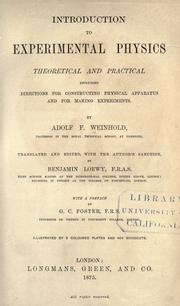 Cover of Introduction to experimental physics, theoretical and practical by Adolf Ferdinand Weinhold