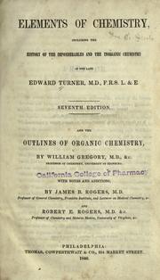 Front cover of Elements of chemistry by Turner, Edward