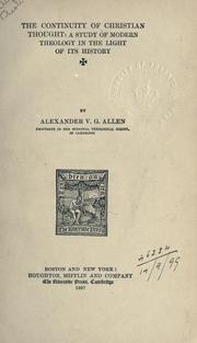 Front cover of The continuity of Christian thought by Alexander V. G. Allen