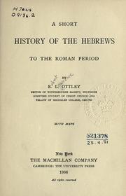 Front cover of A short history of the Hebrews to the Roman period by Robert L. Ottley