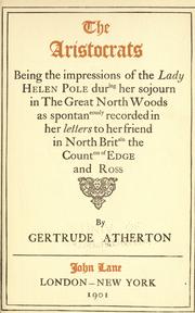 Cover of The aristocrats by Gertrude Atherton