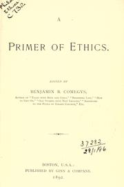 Cover of A primer of ethics by Comegys, Benjamin Bartis