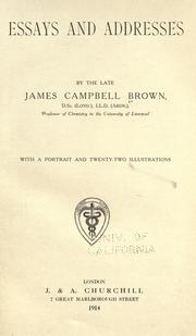 Front cover of Essays and addresses by James Campbell Brown