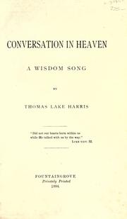Front cover of Conversation in heaven by Thomas Lake Harris