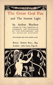 Front cover of The great god Pan, and, The inmost light by Arthur Machen