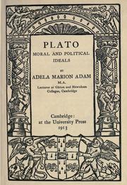 Cover of Plato by Adela Marion Adam