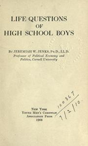 Cover of Life questions of High School boys by Jeremiah Whipple Jenks