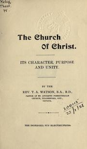 Front cover of The church of Christ by T. A. Watson