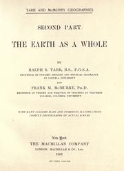 Front cover of The earth as a whole by Ralph S. Tarr