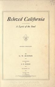 Front cover of Beloved California by George Ward Burton
