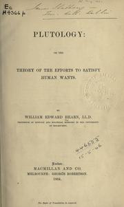 Cover of Plutology by William Edward Hearn