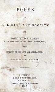Cover of Poems of religion and society by John Quincy Adams