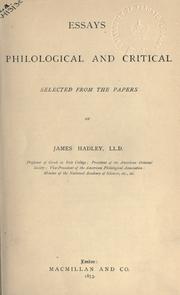 Cover of Essays by James Hadley