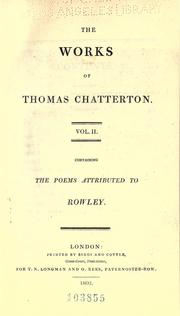 Front cover of The works of Thomas Chatterton by Thomas Chatterton