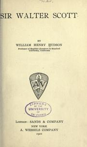 Cover of Sir Walter Scott by William Henry Hudson