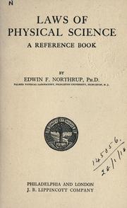 Front cover of Laws of physical science by Northrup, Edwin F.