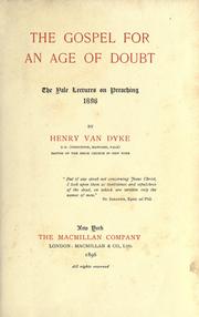 Front cover of The gospel for an age of doubt by Van Dyke