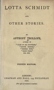 Front cover of Lotta Schmidt and other stories by Anthony Trollope