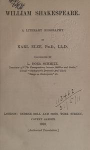 Cover of William Shakespeare by Karl Elze