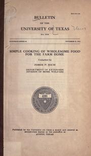Front cover of Simple cooking of wholesome food for the farm home by Jessie Pinning Rich