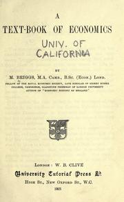 Front cover of Textbook of economics by Milton Briggs