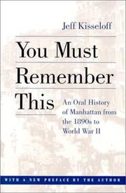 Cover of You must remember this by Jeff Kisseloff