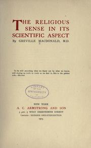 Cover of The religious sense in its scientific aspect by Greville Macdonald