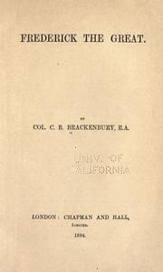 Cover of Frederick the Great by C. B. Brackenbury