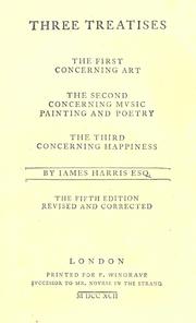 Cover of Three treatises by Harris, James