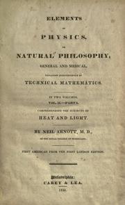 Front cover of Elements of physics, or, Natural philosophy, general and medical by Arnott, Neil