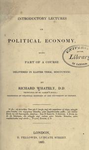 Front cover of Introductory lectures on political-economy by Richard Whately