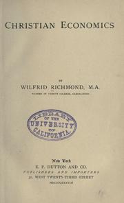 Front cover of Christian economics by Richmond, Wilfrid John