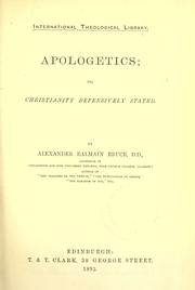 Cover of Apologetics by Alexander Balmain Bruce