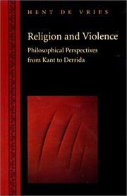 Front cover of Religion and Violence by Hent de Vries