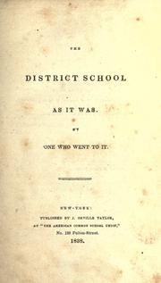 Cover of The district school as it was by Warren Burton