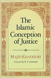 Front cover of The Islamic Conception of Justice by Majid Khadduri