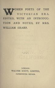 Front cover of Women poets of the Victorian era by Elizabeth A. Sharp