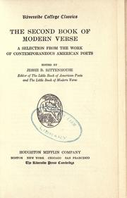 Cover of The second book of modern verse by Jessie Belle Rittenhouse