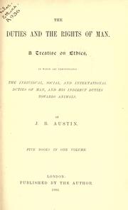 Front cover of The duties and the rights of man by J. B. Austin