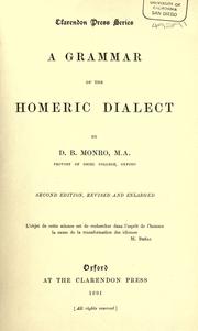 Front cover of A grammar of the Homeric dialect by D. B. Monro