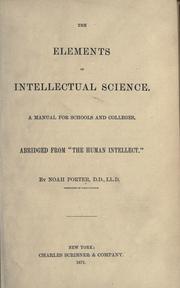 Front cover of The elements of intellectual science by Porter, Noah