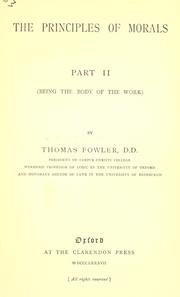 Front cover of The principles of morals by John Matthias Wilson
