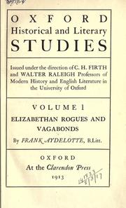 Front cover of Elizabethan rogues and vagabonds by Aydelotte, Frank