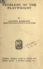 Front cover of Problems of the playwright by Clayton Meeker Hamilton