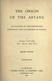 Cover of The Origin of the Aryans by Isaac Taylor