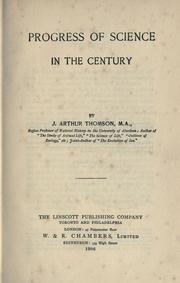 Cover of Progress of science in the century by J. Arthur Thomson