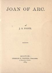 Front cover of Joan of Arc by Foote, J. S