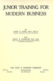 Front cover of Junior training for modern business by John George Kirk